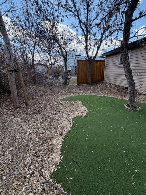 Before the spring cleanup: Putting green and gravel