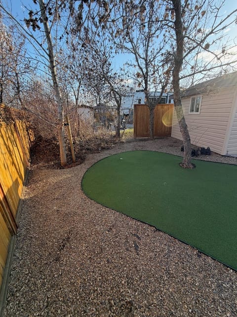 After the spring cleanup: Putting green and gravel